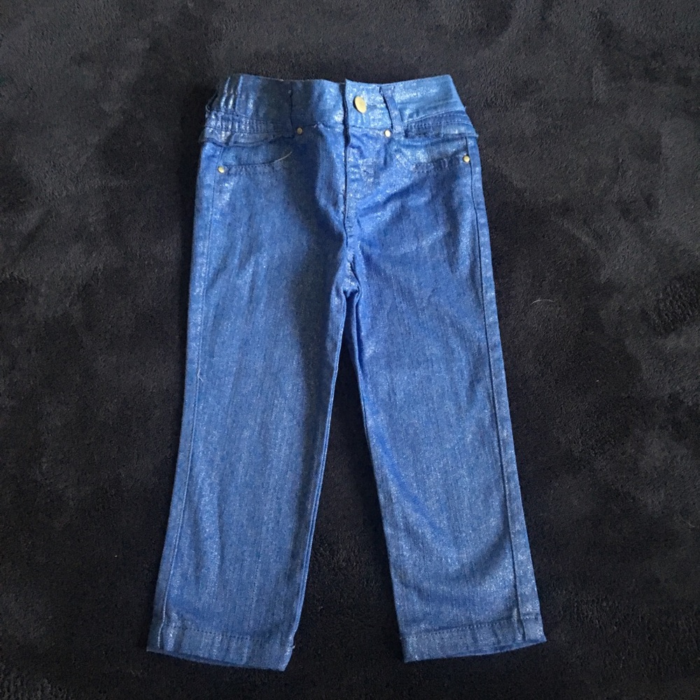 NWOT Candy Girl Blue Sparkle Ruffle Pants, 24 mo